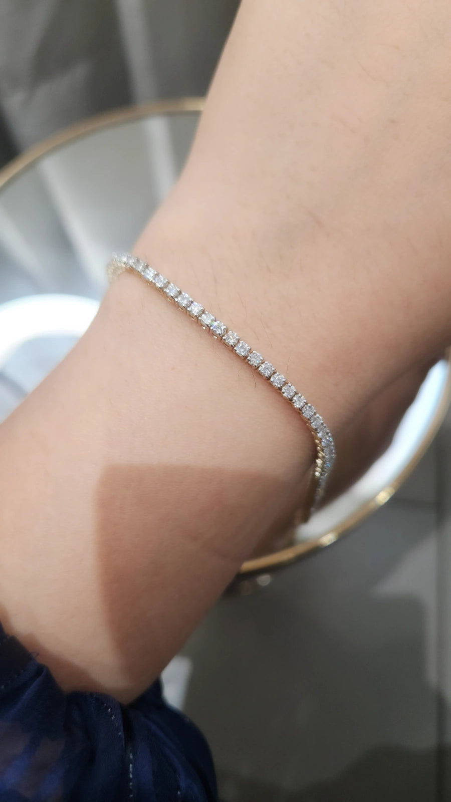 9kt Gold cvd Round 3.21ct Bracelet