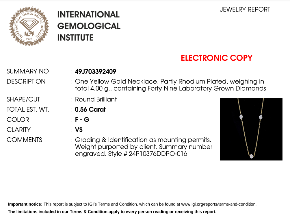 14kt Gold Round .56ct Chain Necklace