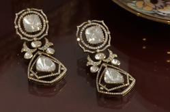 14kt Gold Maharani Polki Earrings
