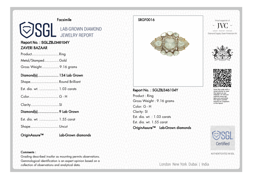 14kt Gold Polki 1.55ct Ring