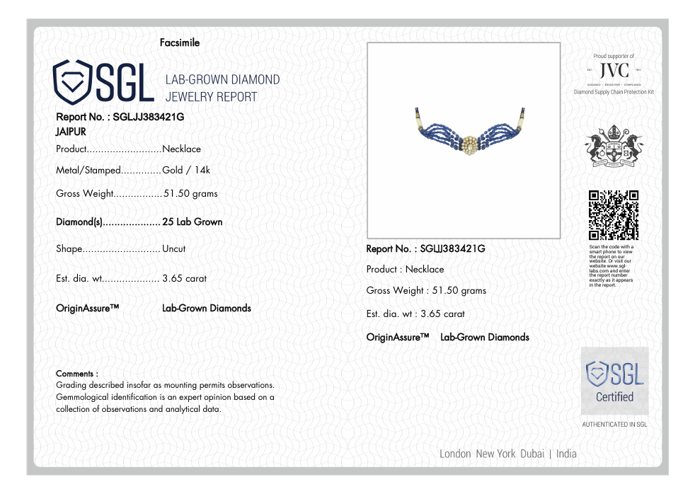 14kt Gold Polki 3.65ct Choker Necklace