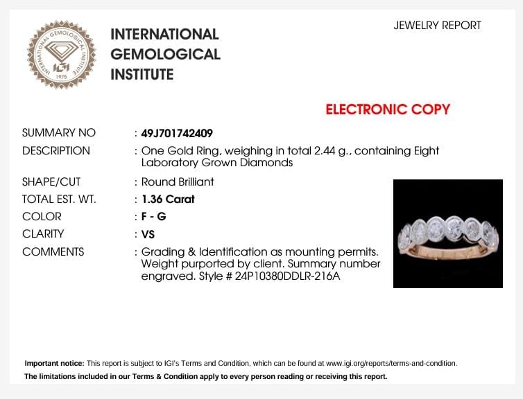 14kt Gold Round 1.36ct Band Ring