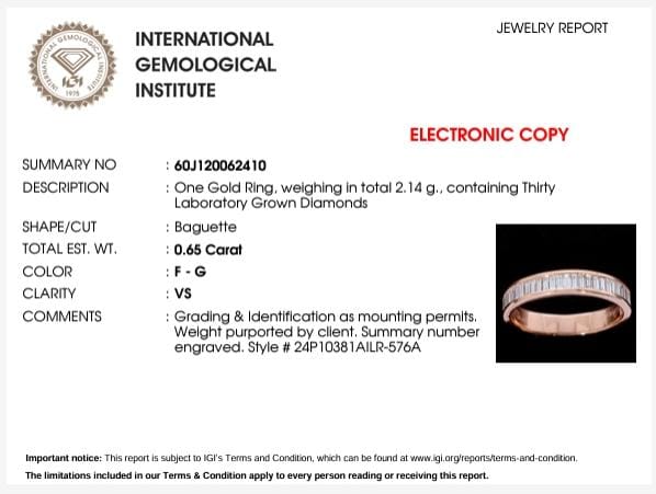 14kt Gold Baguette .65ct Band Ring