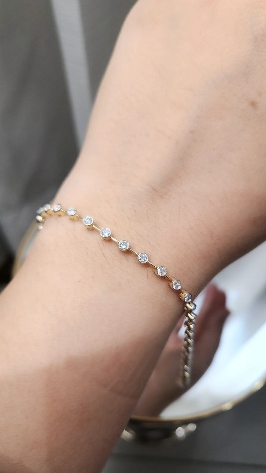 9kt Gold cvd Round 1.79ct Bracelet