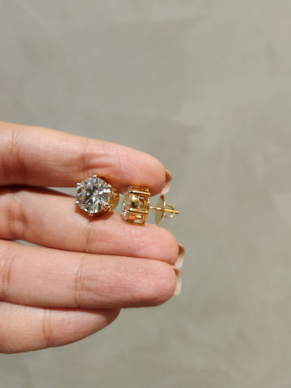 14kt Gold Round 1.45ct Solitaire Earrings