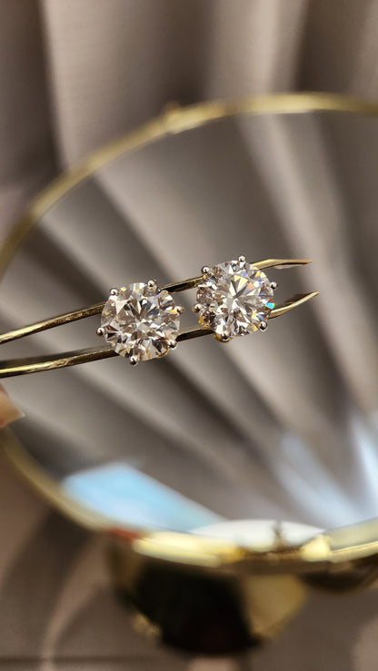 14kt Gold 8.12ct Round Earrings
