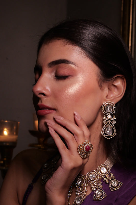 14kt Gold Maharani Polki Earrings