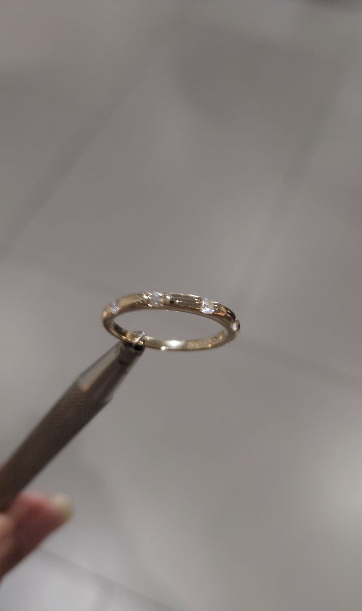 14kt Gold cvd .20ct Round Band Ring