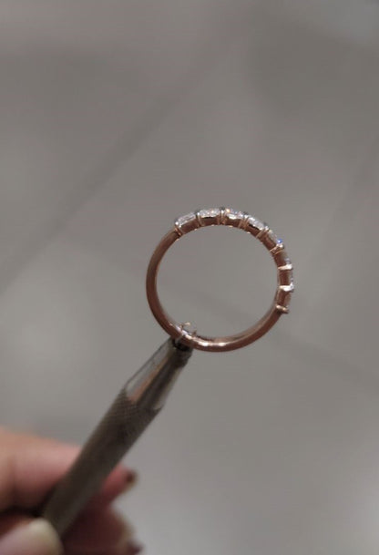 14kt Gold cvd Square .81ct Band Ring