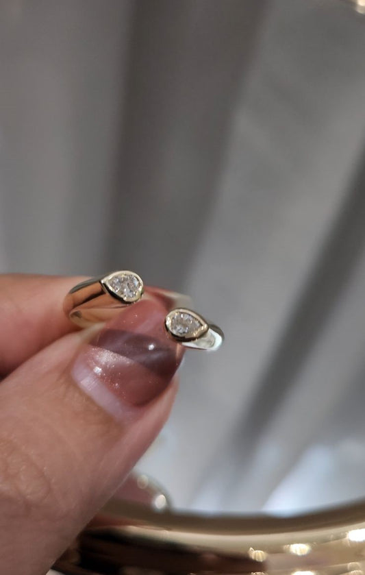 14kt Gold cvd .27 Pear Ring