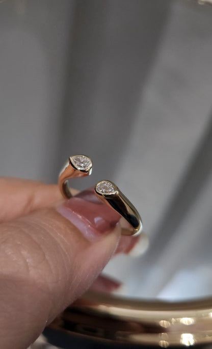 14kt Gold cvd .27 Pear Ring