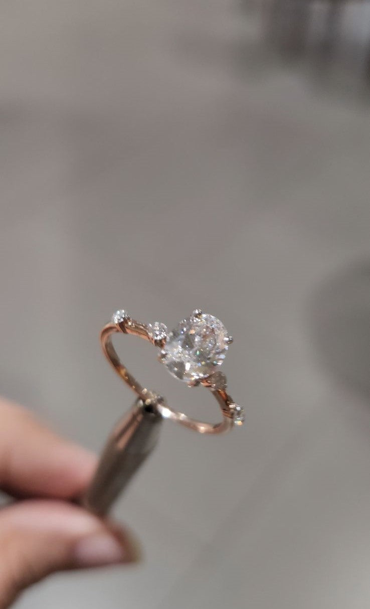 14kt Gold cvd Oval 1.14ct Ring