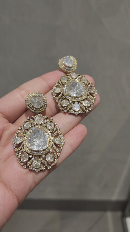 14kt Gold Rani Polki Earrings