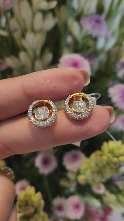 14kt Gold Polki .26ct Earrings